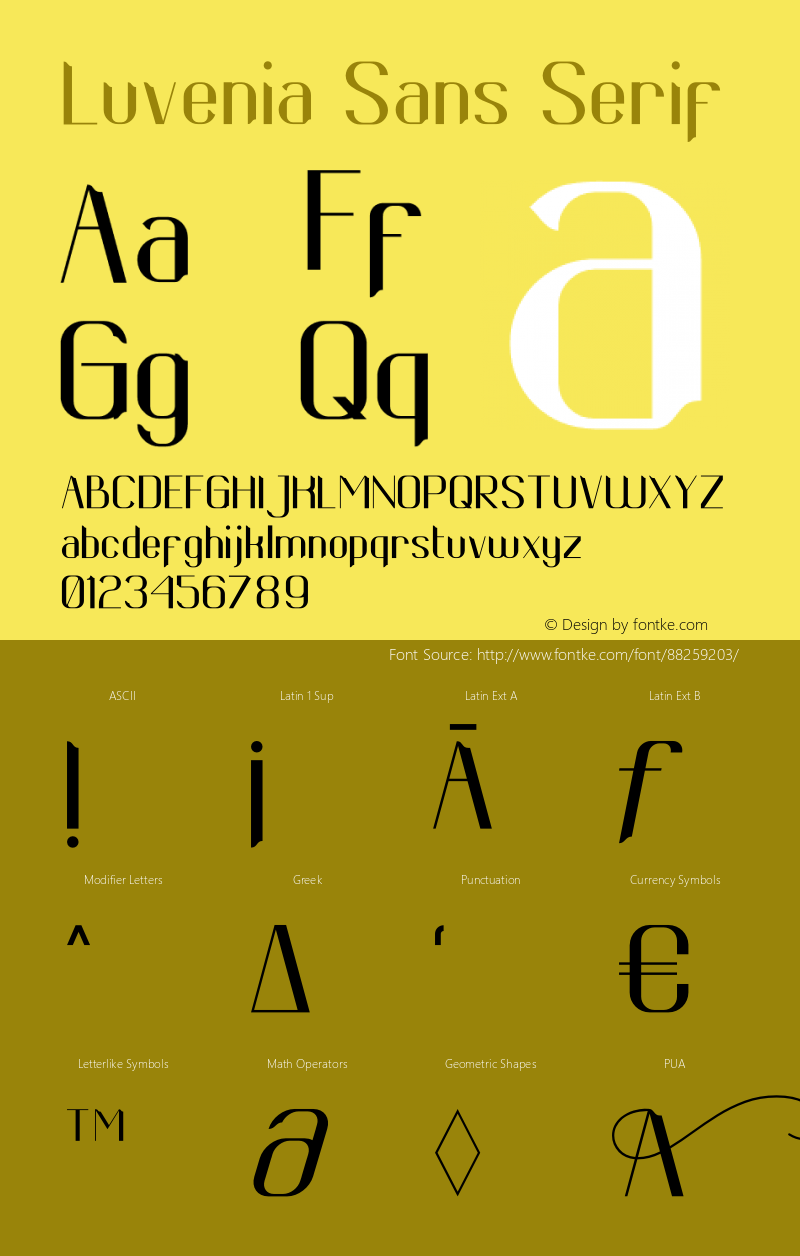 Luvenia Sans Serif Version 1.00;December 20, 2020;FontCreator 12.0.0.2525 64-bit图片样张