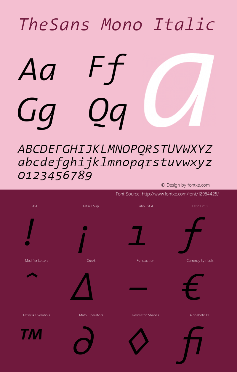 TheSans Mono Italic 001.000图片样张