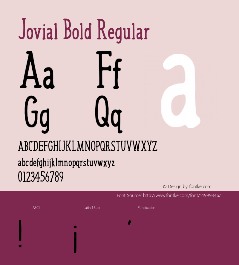 Jovial Bold Regular Unknown图片样张