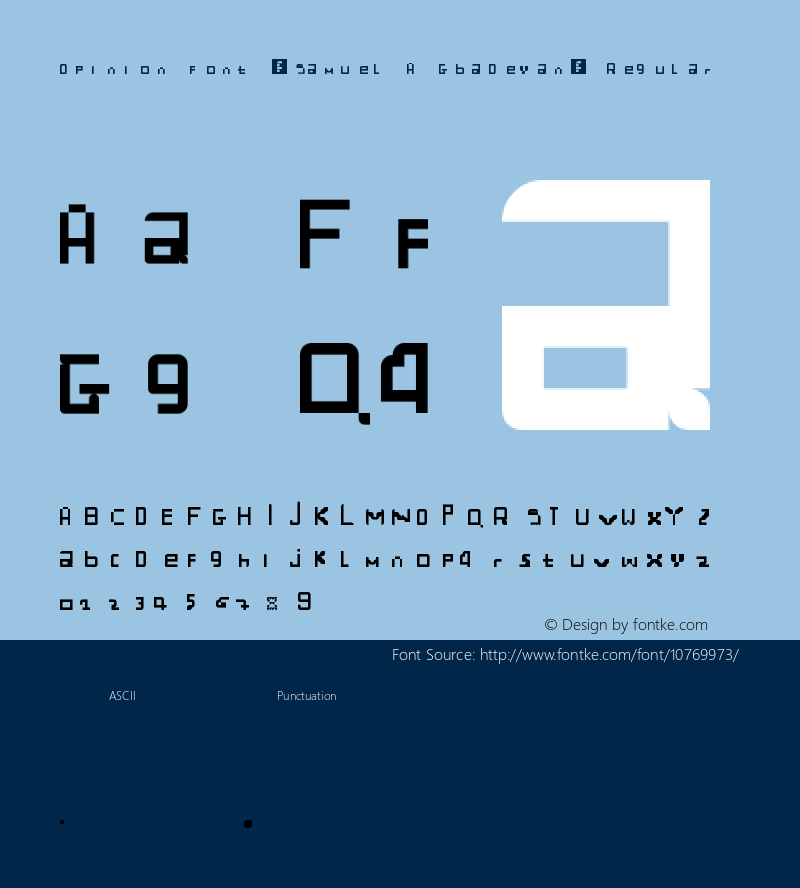 Opinion font (Samuel A Gbadeyan) Regular Version 1.0图片样张