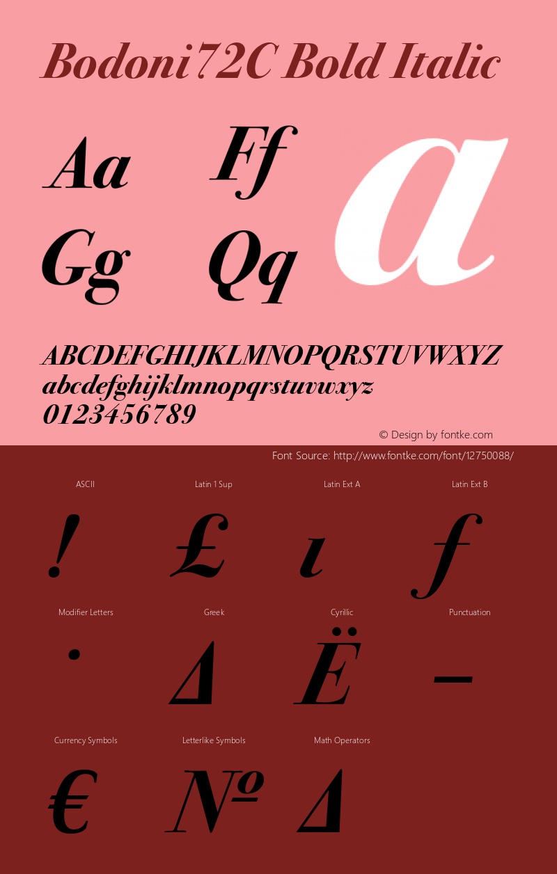 Bodoni72C Bold Italic OTF 1.0;PS 001.000;Core 116;AOCW 1.0 161图片样张