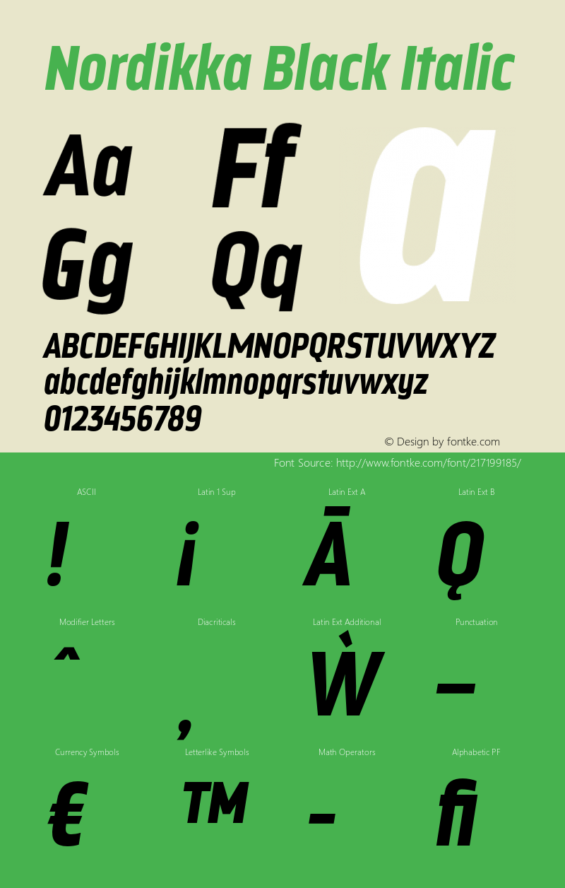 Nordikka-BlackItalic Version 1.000图片样张