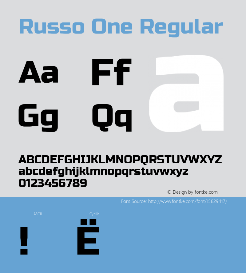 Russo One Regular Version 1.000图片样张