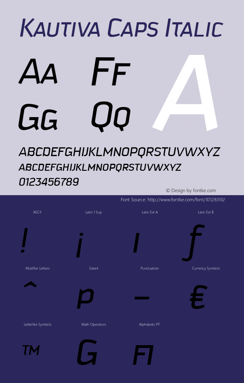 Kautiva Caps Italic Version 001.000图片样张