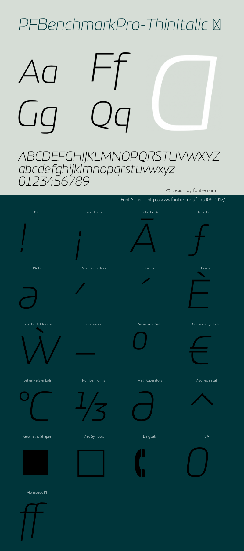 PFBenchmarkPro-ThinItalic ☞ Version 1.000;com.myfonts.easy.parachute.pf-benchmark-pro .thin-italic.wfkit2.version.4jRJ图片样张