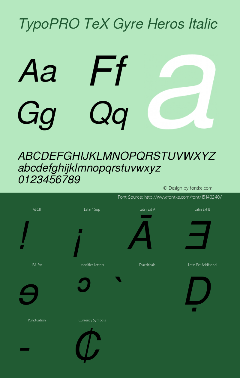 TypoPRO TeX Gyre Heros Italic Version 2.004;PS 2.004;hotconv 1.0.49;makeotf.lib2.0.14853图片样张