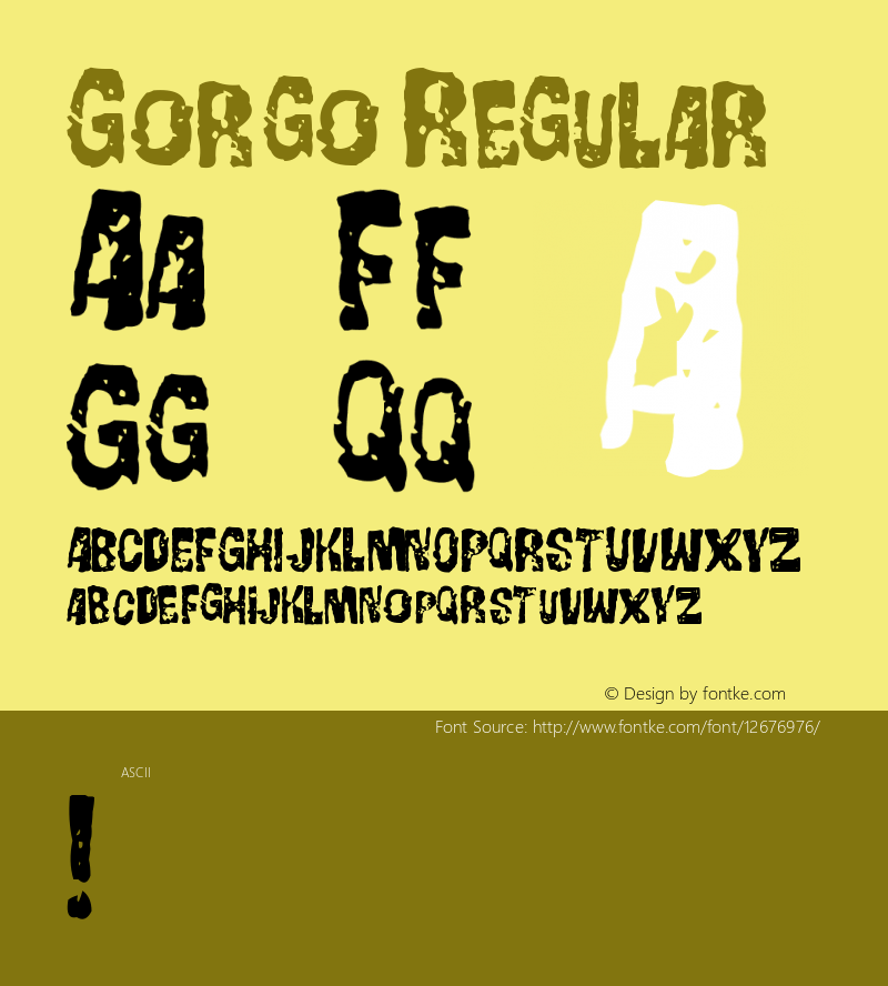 Gorgo Regular Version 1.02; July, 2002图片样张
