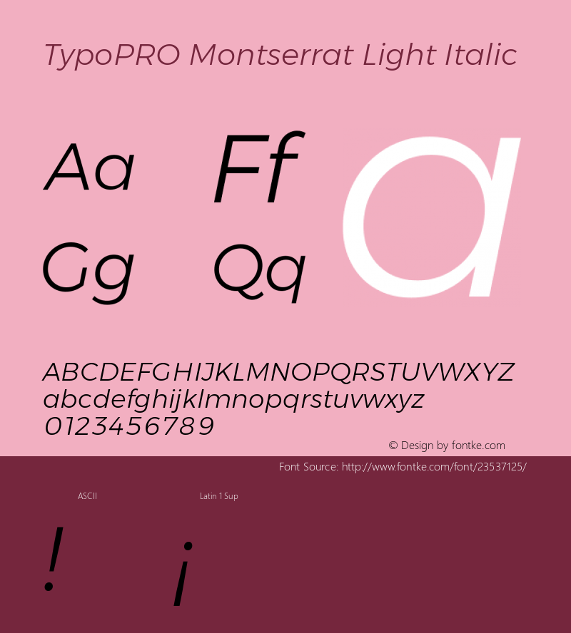 TypoPRO Montserrat Light Italic Version 6.001图片样张