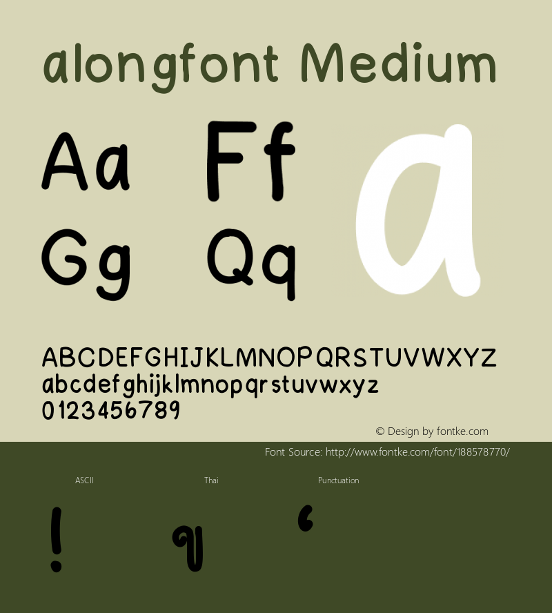 alongfont Version 001.000图片样张