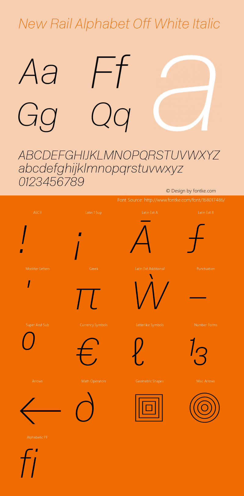 New Rail Alphabet Off White Italic Version 1.001 | web-TT图片样张