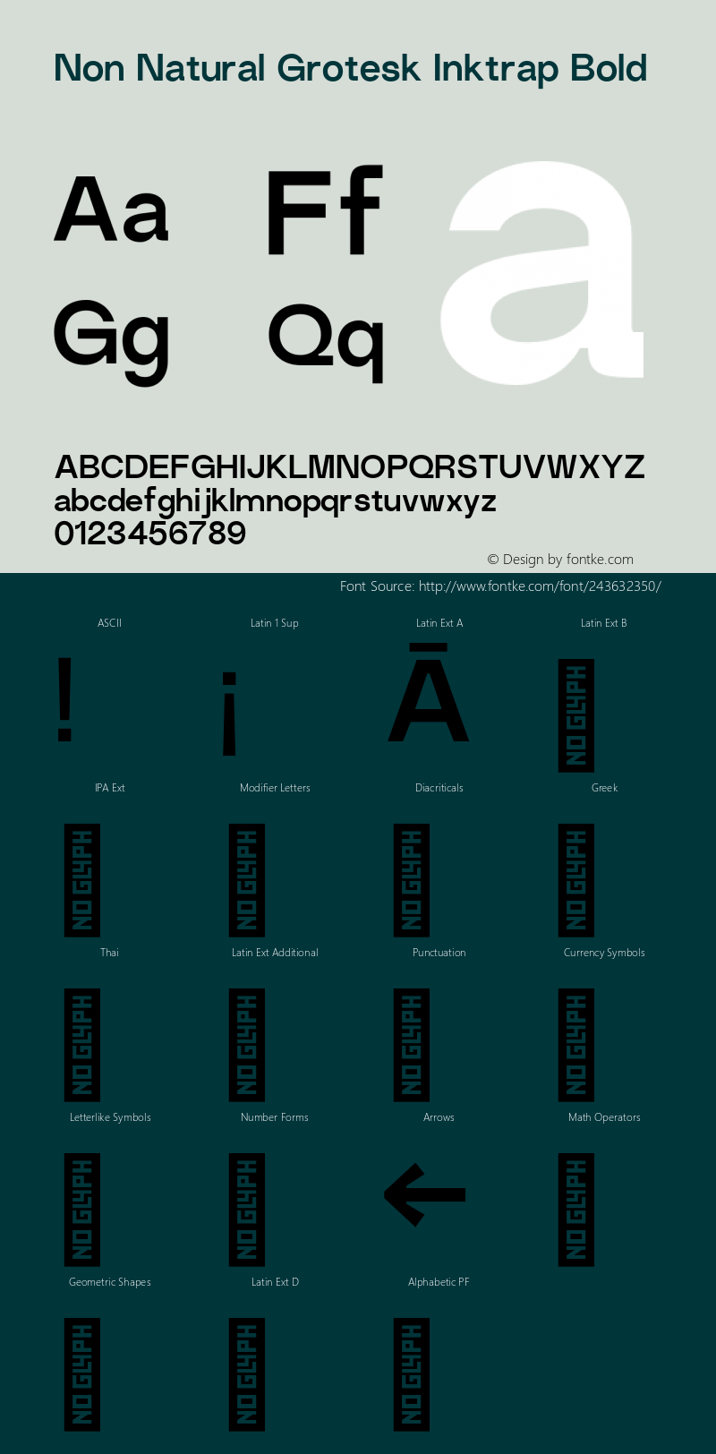 Non Natural Grotesk Inktrap Bold Version 3.000;FEAKit 1.0图片样张