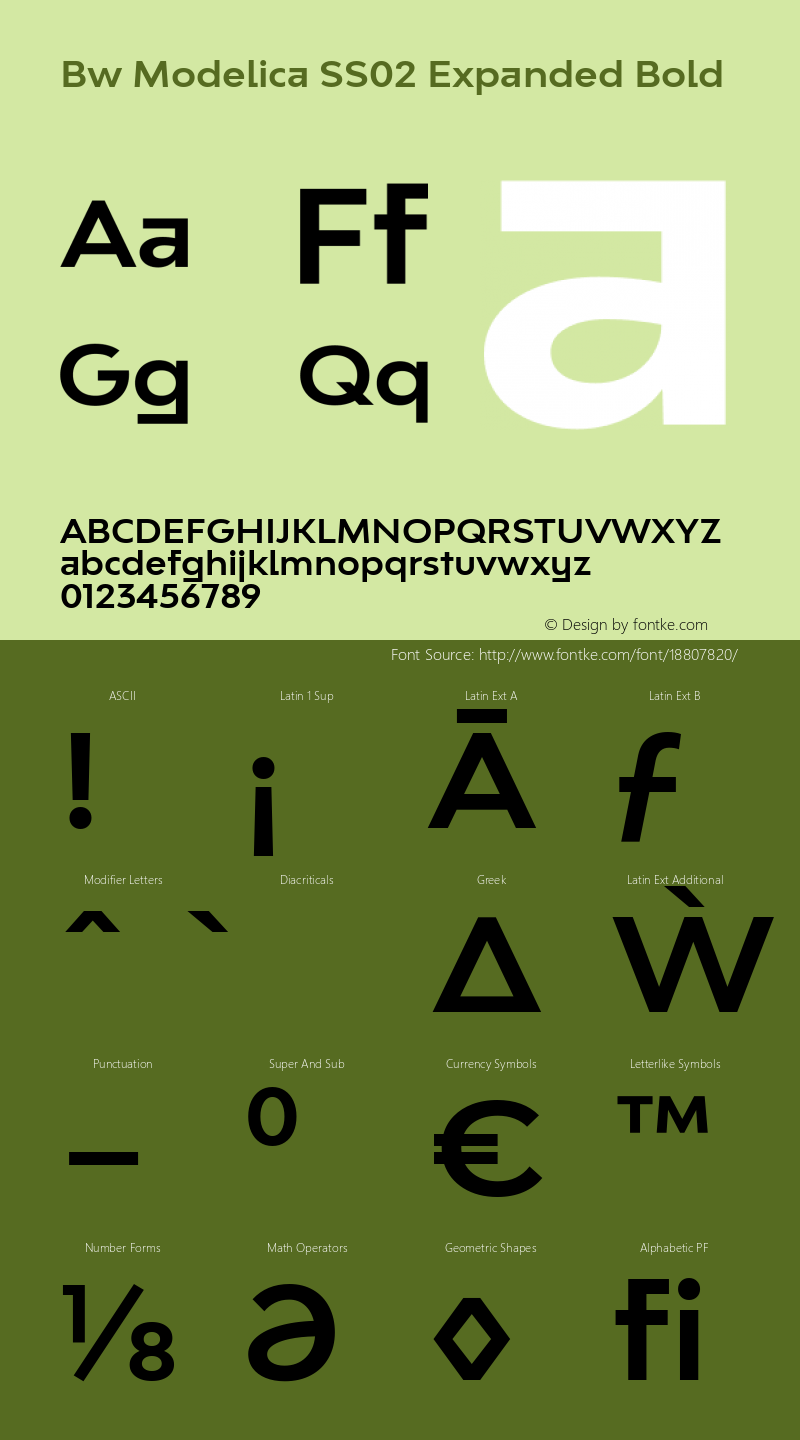 Bw Modelica SS02 Expanded Bold Version 2.000图片样张