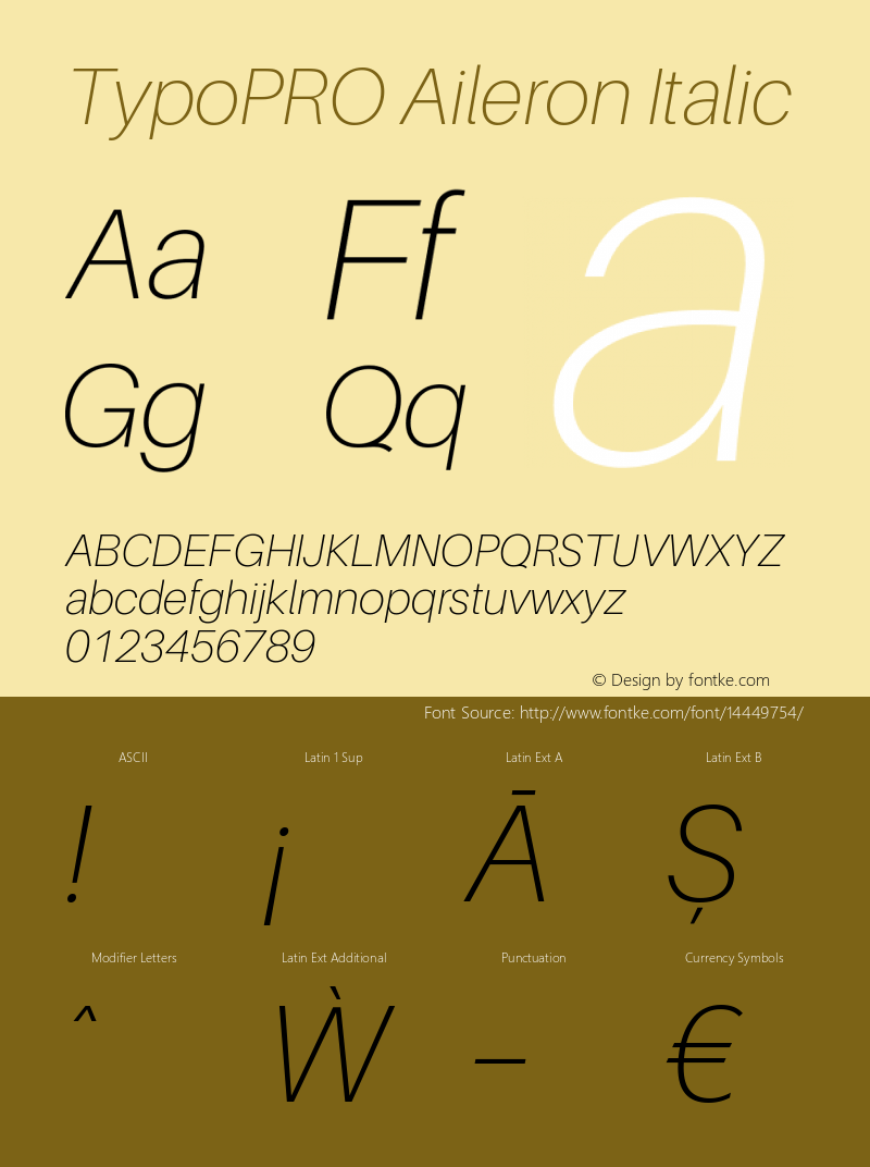 TypoPRO Aileron Italic Version 1.000;PS 001.000;hotconv 1.0.70;makeotf.lib2.5.58329图片样张