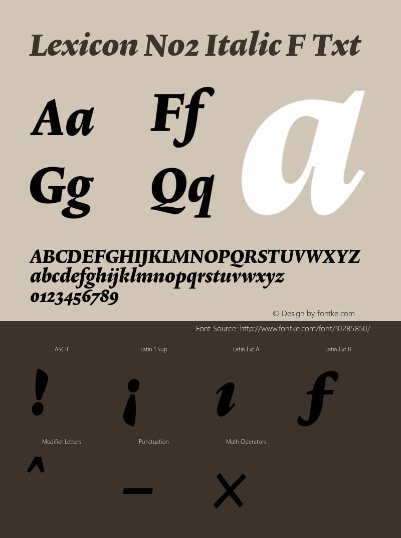 Lexicon No2 Italic F Txt 001.000图片样张