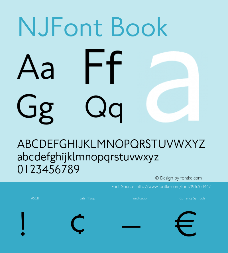 NJFont Book Version 1.11图片样张