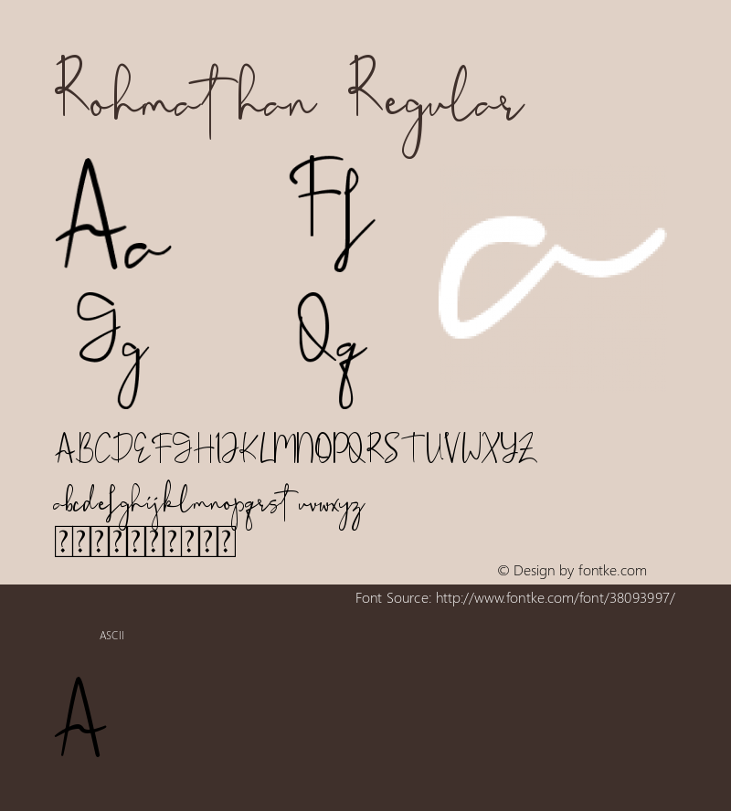 Rohmathan Version 1.00;August 12, 2019;FontCreator 12.0.0.2522 64-bit图片样张