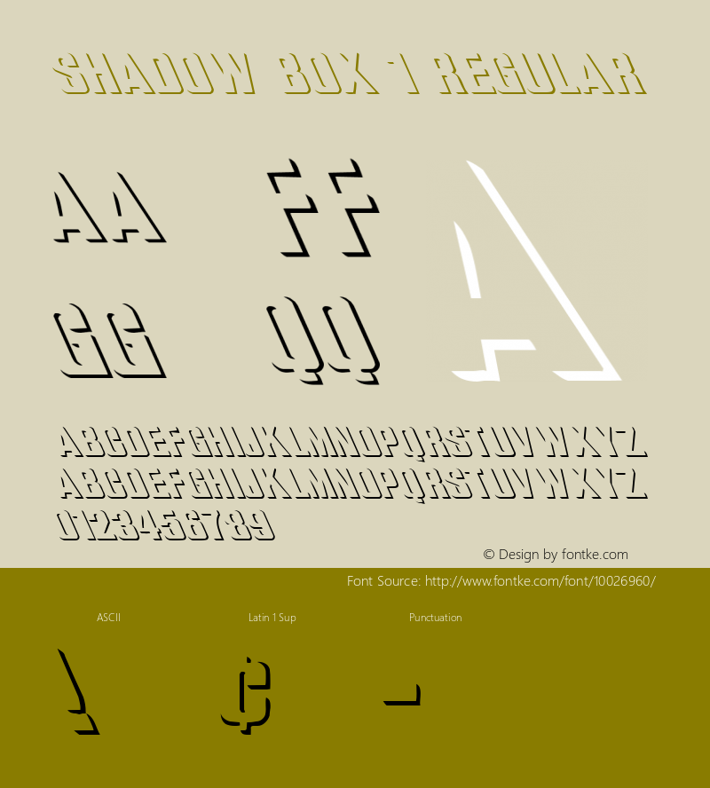 Shadow Box 1 Regular Altsys Fontographer 3.5  4/26/92图片样张