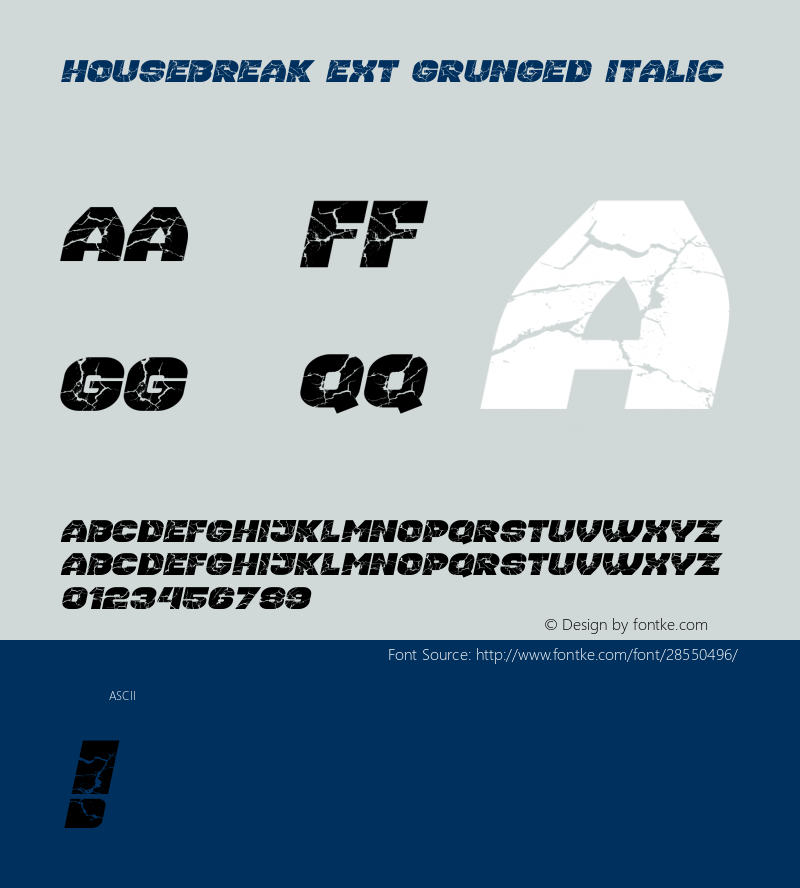 Housebreak Ext Grunged Italic Version 1.000图片样张