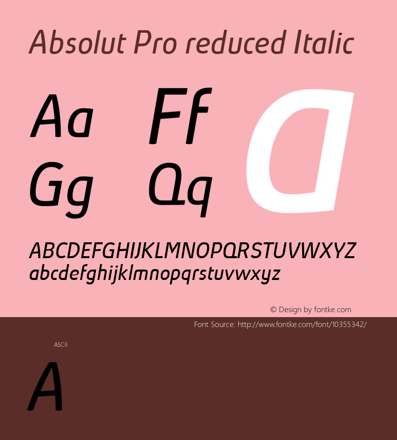 Absolut Pro reduced Italic Version 1.003图片样张