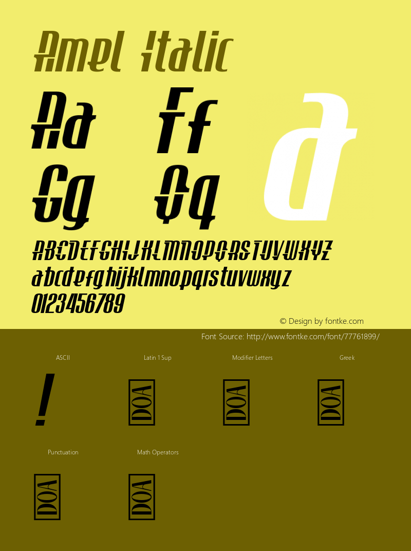 Amel Italic Version 1.00;September 16, 2020;FontCreator 11.5.0.2422 64-bit图片样张