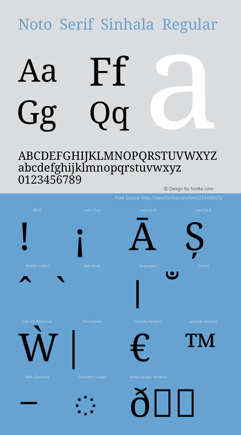 Noto Serif Sinhala Regular Version 2.007图片样张