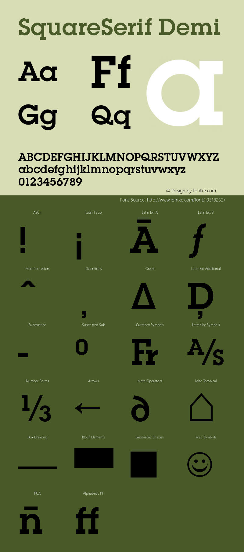 SquareSerif Demi Version 1.0 08-10-2002图片样张