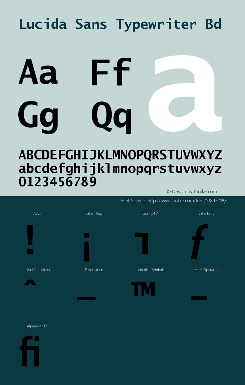 Lucida Sans Typewriter Bd Version 001.000图片样张