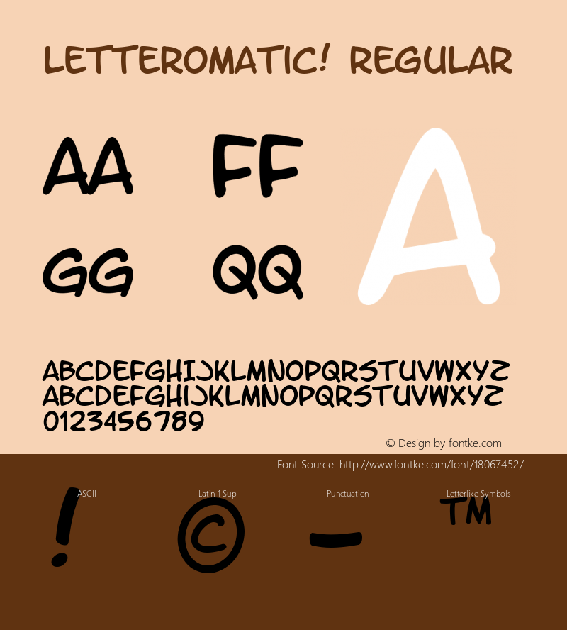 LetterOMatic! Regular Macromedia Fontographer 4.1 9/22/00图片样张