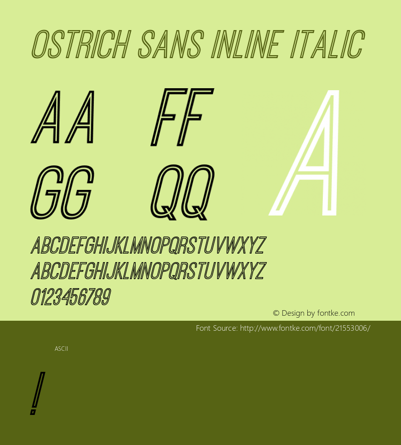 Ostrich Sans Inline Italic 图片样张