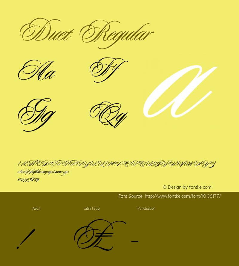 Duet Regular Macromedia Fontographer 4.1.5 12/7/04图片样张