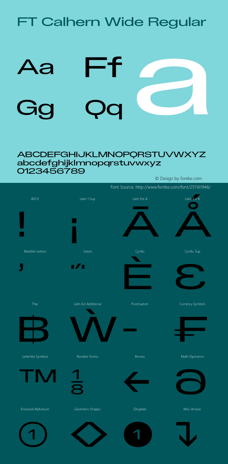 FT Calhern Wide Regular Version 1.001;Glyphs 3.1.2 (3151)图片样张