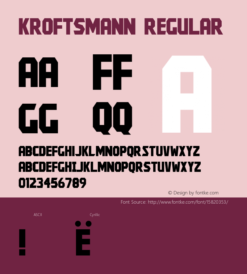 Kroftsmann Regular 001.000; ttfautohint (v1.4.1)图片样张