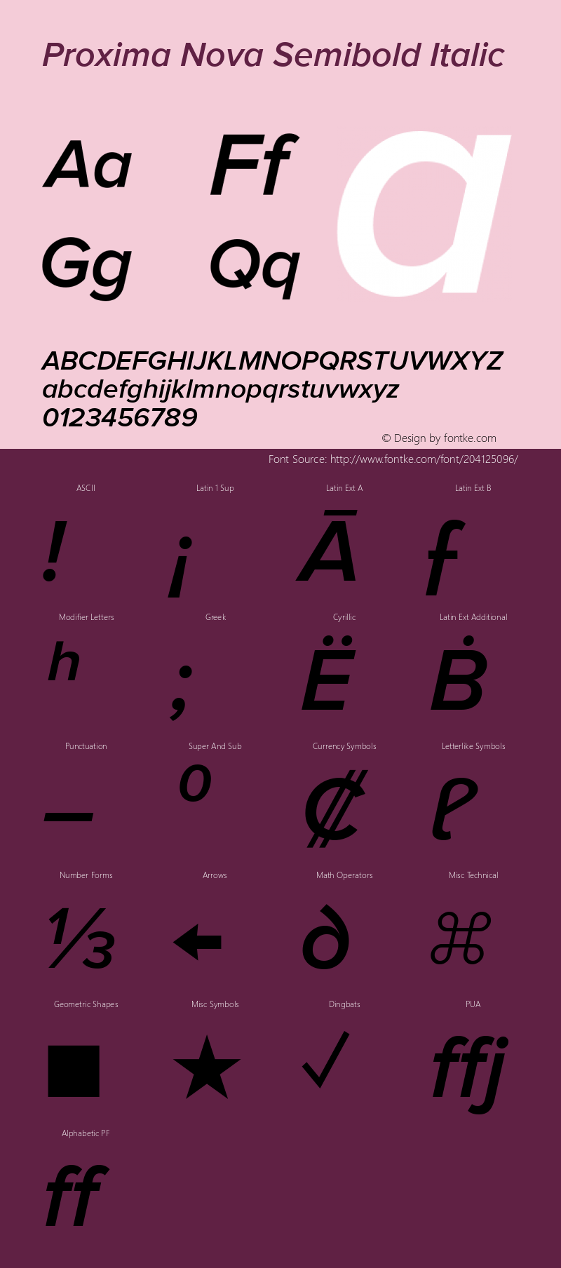 Proxima Nova Semibold Italic Version 2.001图片样张