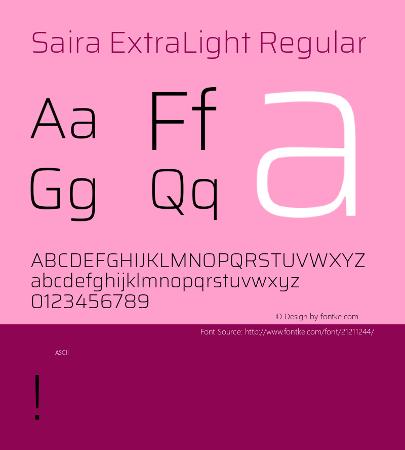 Saira ExtraLight Regular 图片样张