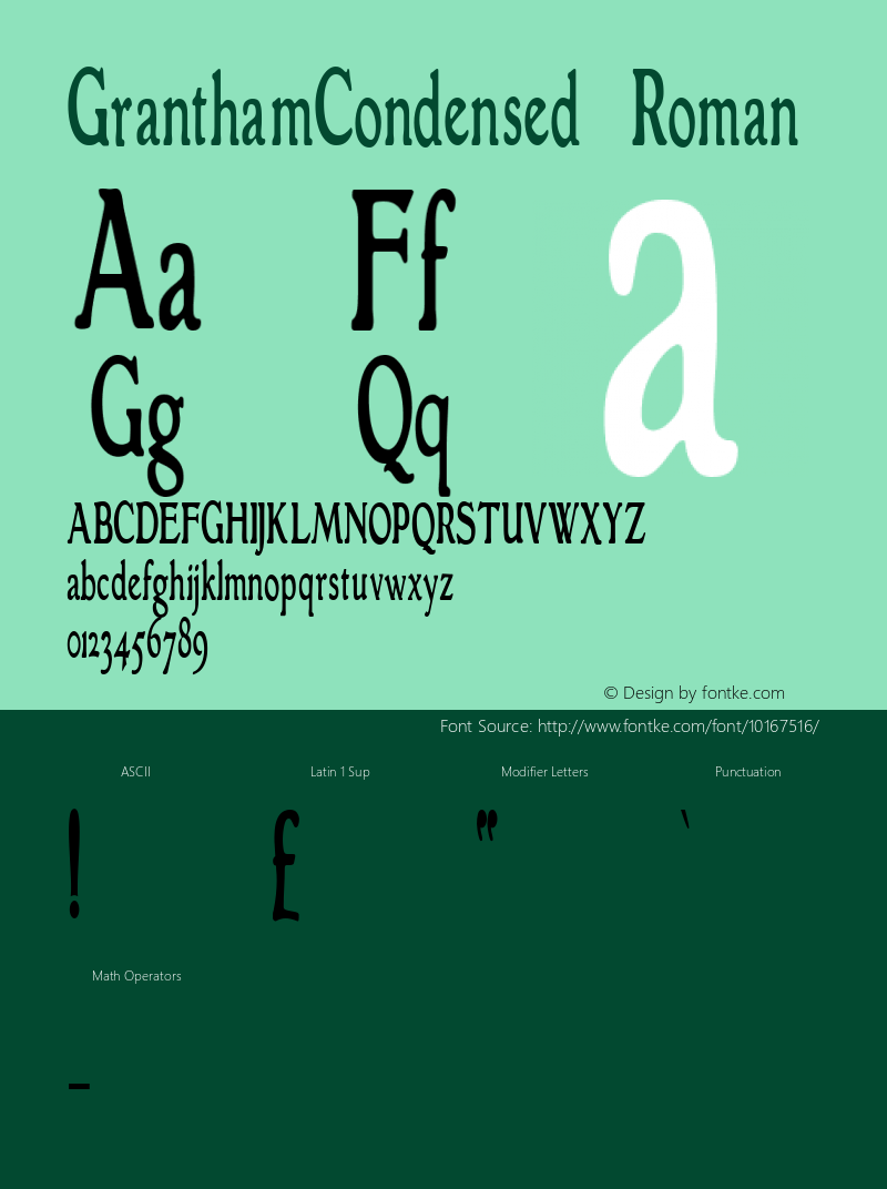 GranthamCondensed Roman 1.0图片样张