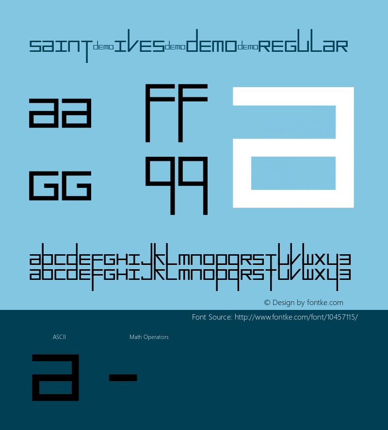 Saint Ives Demo Regular Version 1.00 2012图片样张