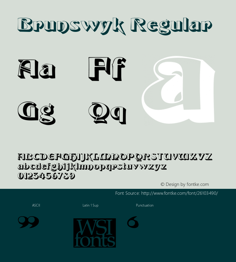 Brunswyk The IMSI MasterFonts Collection, tm 1995, 1996 IMSI (International Microcomputer Software Inc.)图片样张