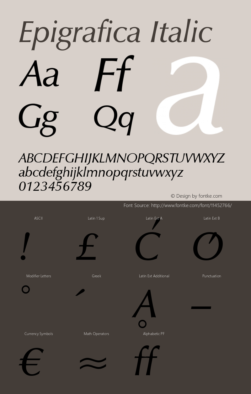 Epigrafica Italic Version 1.00图片样张