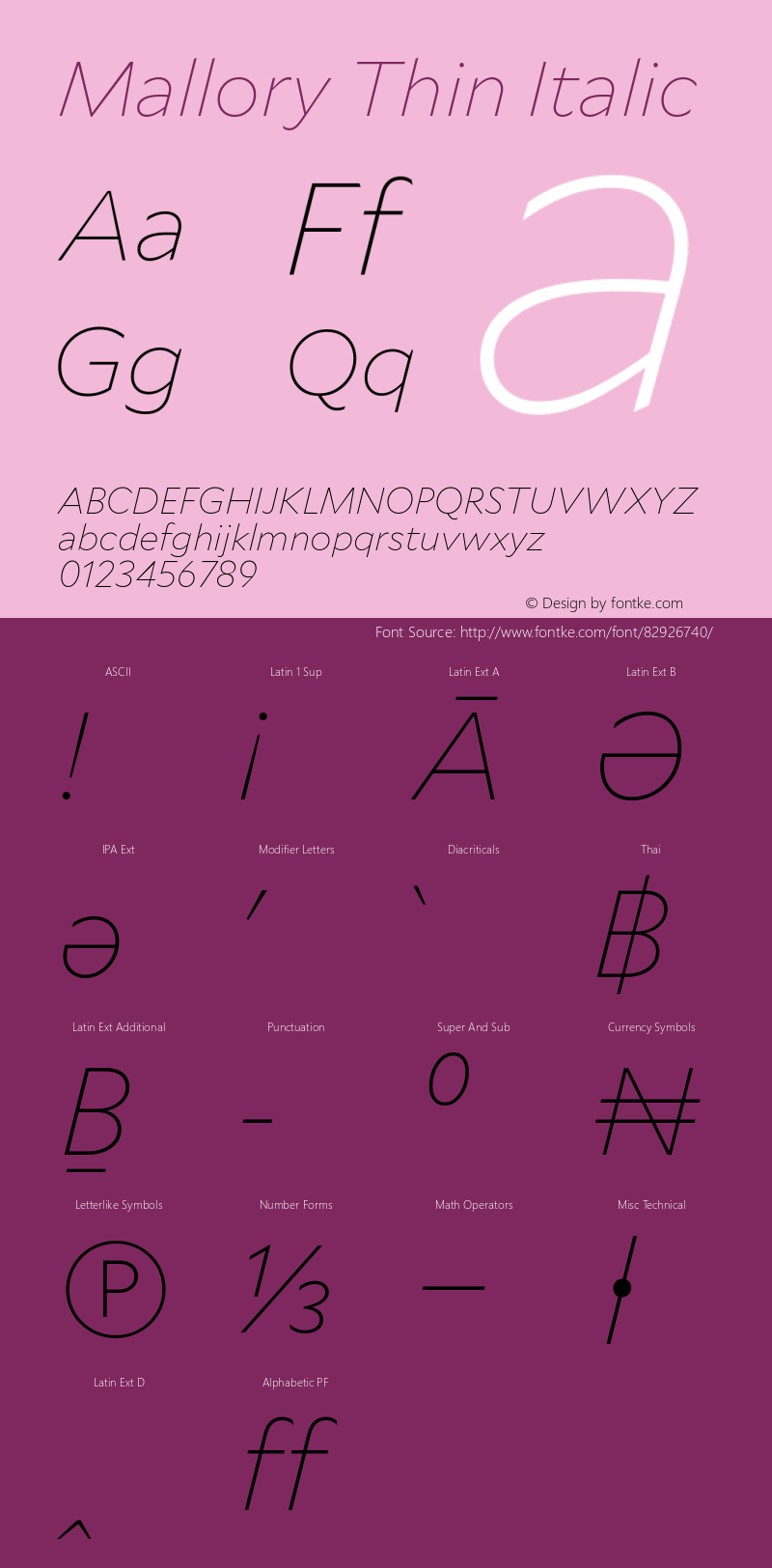 Mallory Thin Italic Version 2.000;PS 2.000;hotconv 16.6.51;makeotf.lib2.5.65220图片样张