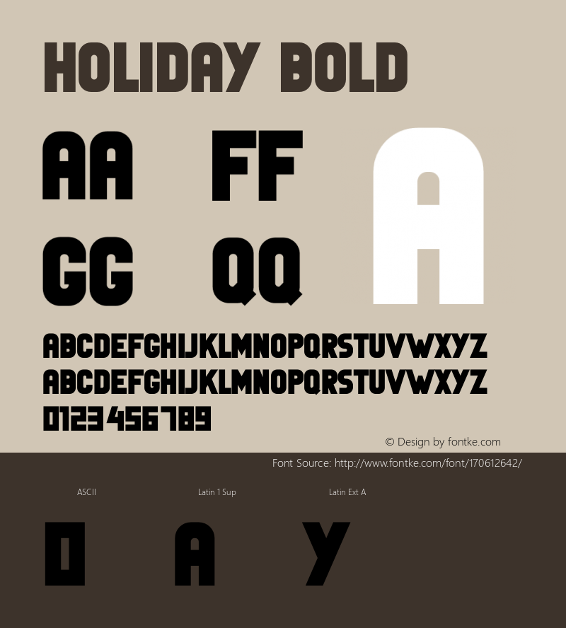 Holiday Bold Version 1.001;Fontself Maker 3.5.4图片样张