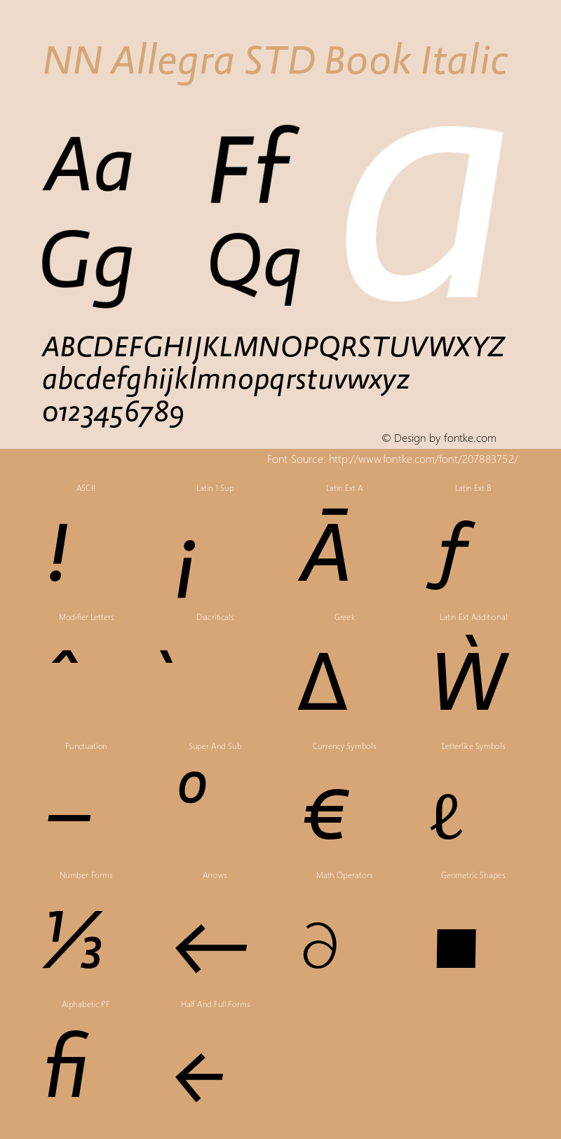 NN Allegra STD Book Italic Version 2.006图片样张