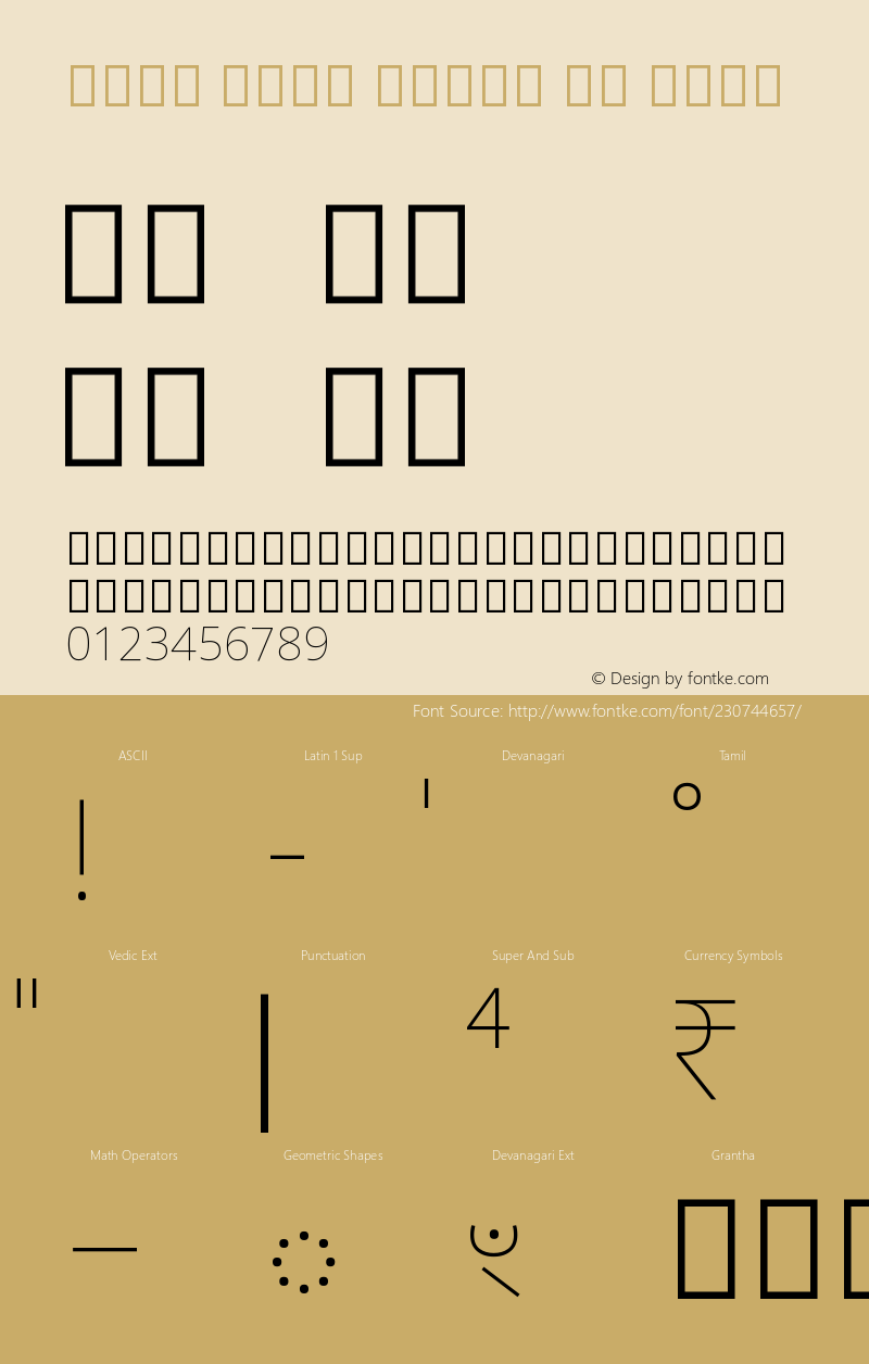 Noto Sans Tamil UI Thin Version 2.002图片样张