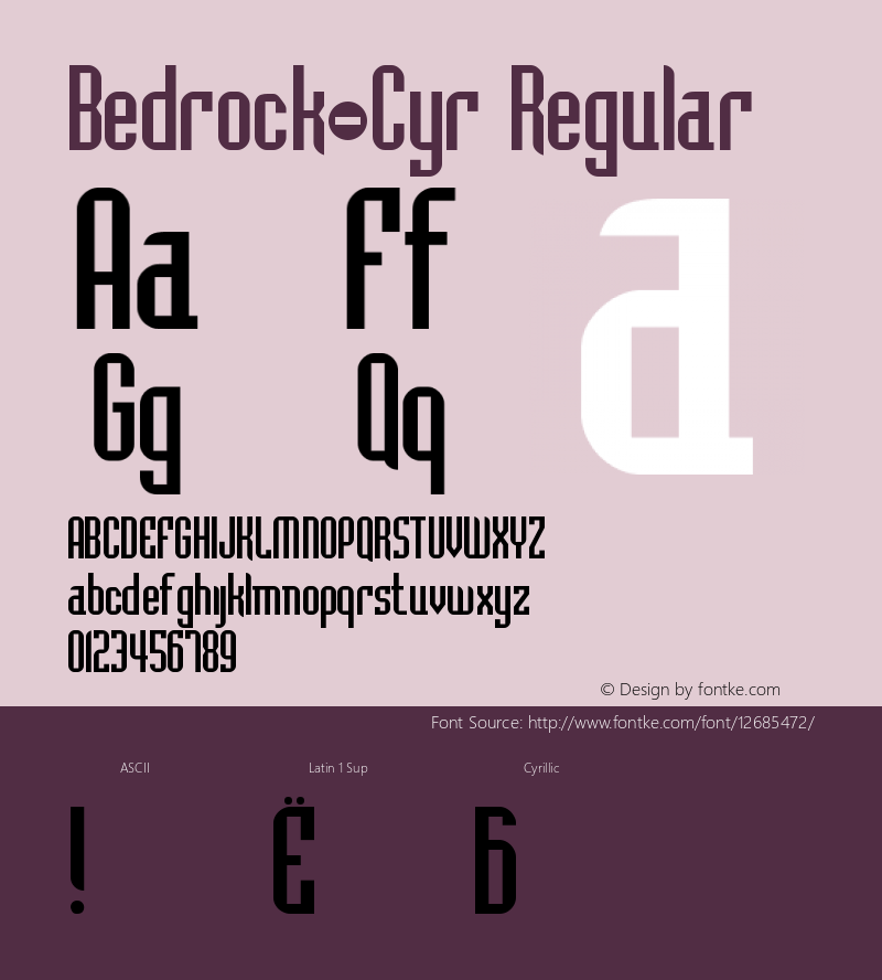 Bedrock-Cyr Regular Version 1.0图片样张