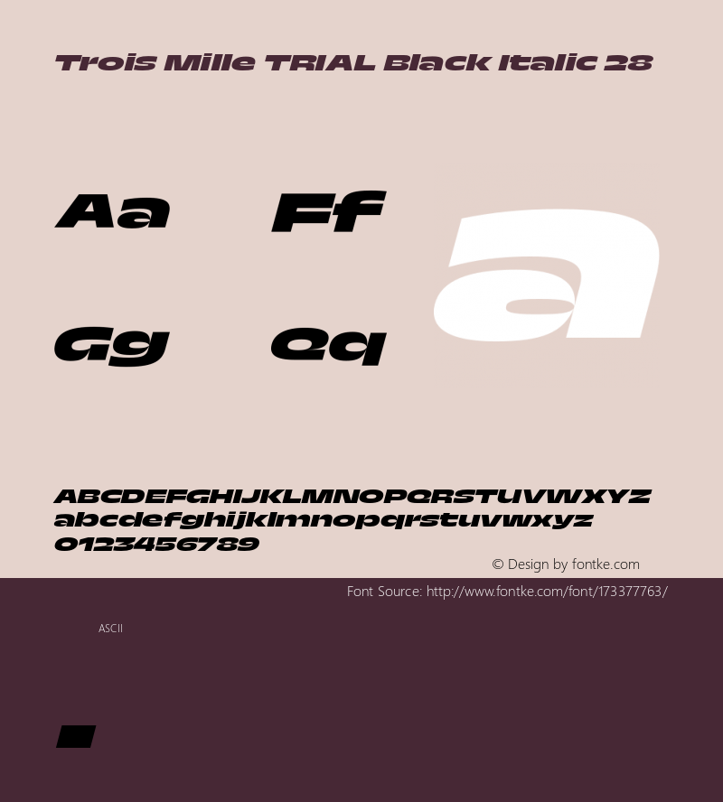 Trois Mille TRIAL Black Itl 28 Version 1.000;hotconv 1.0.109;makeotfexe 2.5.65596图片样张