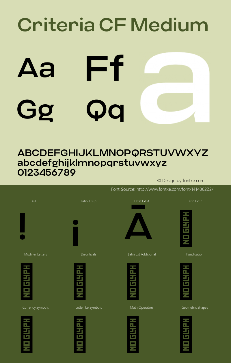 Criteria CF Medium Version 1.000;PS 001.000;hotconv 1.0.88;makeotf.lib2.5.64775图片样张