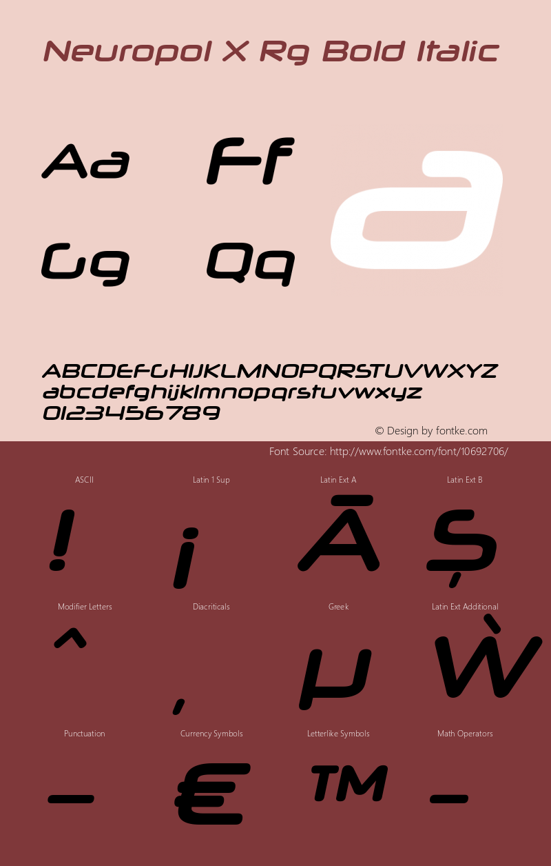 Neuropol X Rg Bold Italic Version 2.003图片样张