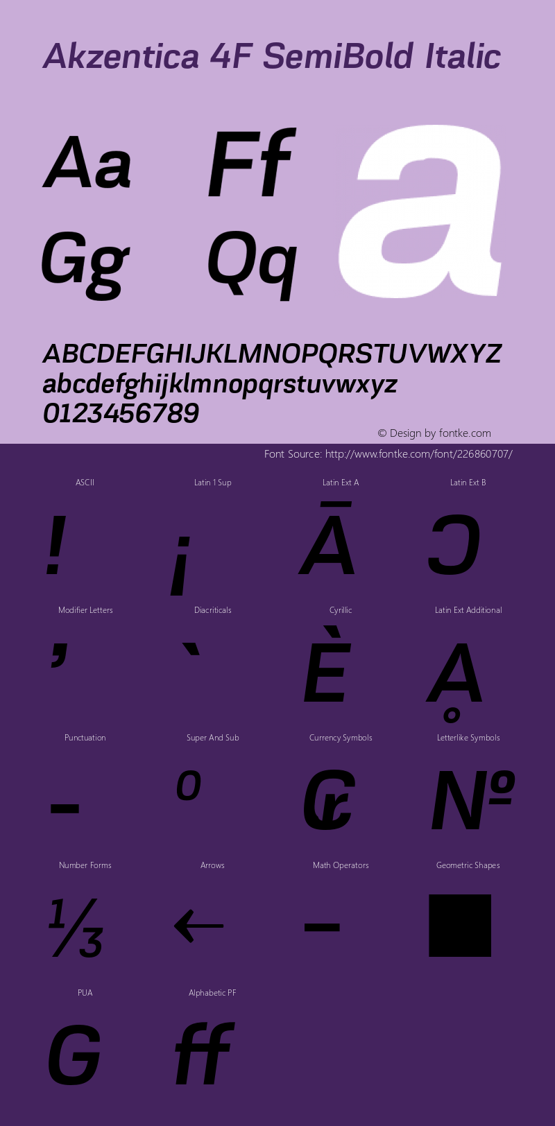 Akzentica4FSemiBold-Italic 1.0图片样张