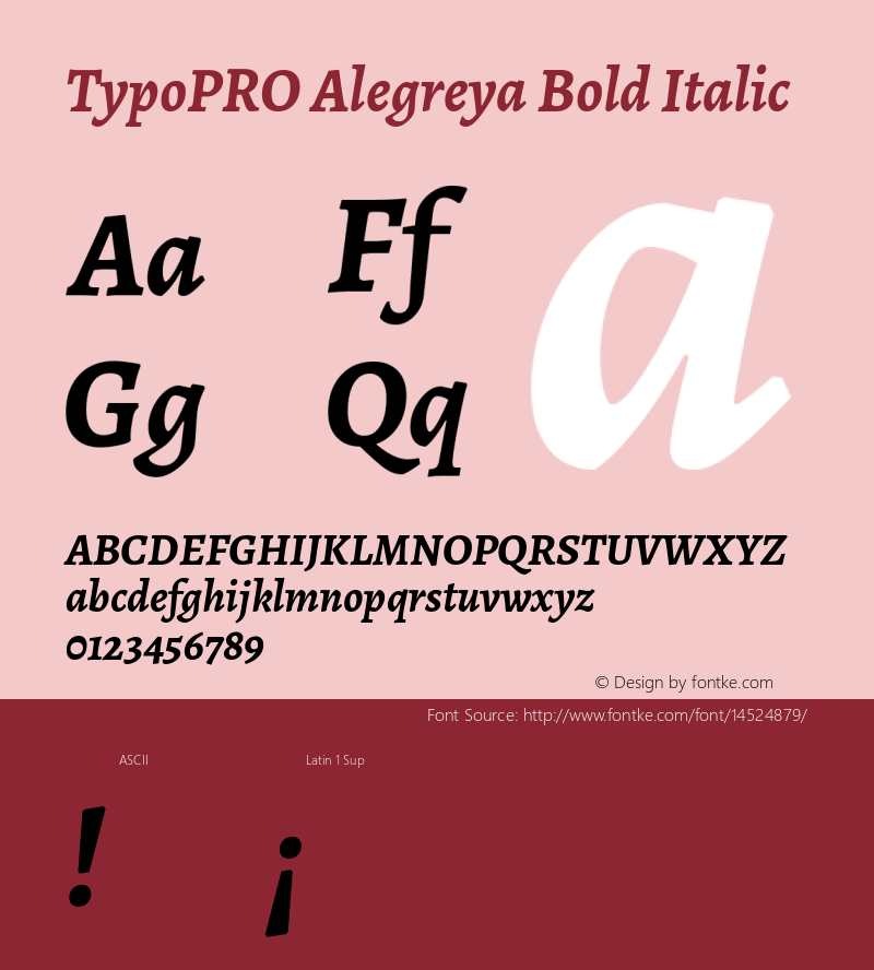 TypoPRO Alegreya Bold Italic Version 1.003图片样张