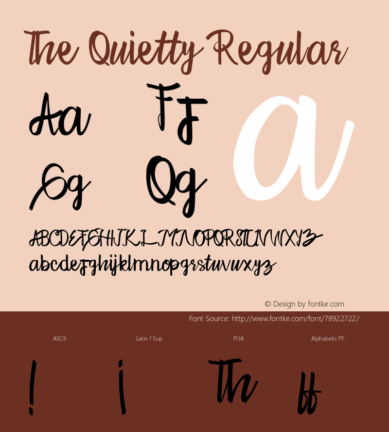 The Quietty Version 1.00;October 29, 2019;FontCreator 12.0.0.2535 64-bit图片样张