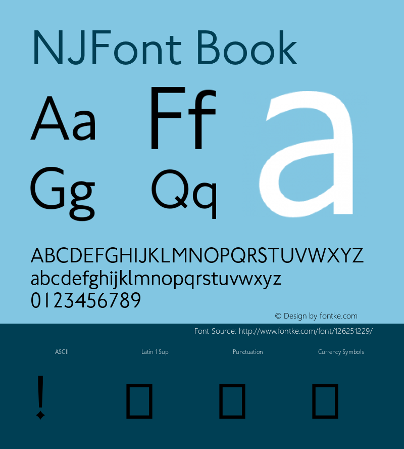 NJFont Book Version 1.11图片样张